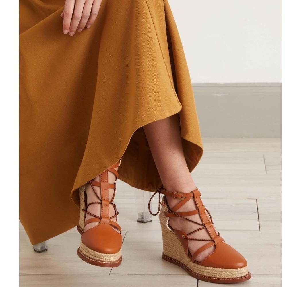 Ulla Johnson Concha Twisted Rope Espadrille Wedges in Chamomile Sz 41 BNIB